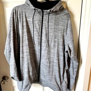 Zella heathered Gray Hooded Men's full zip athletic casual Sweatshirt hoodie XL
